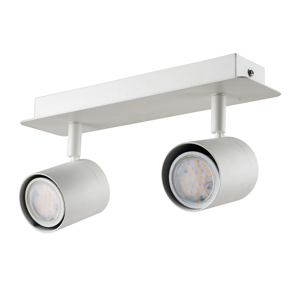 Foco Sobrepuesto 2 luces Cil III Blanco Mate Ip44 GU10 — BP
